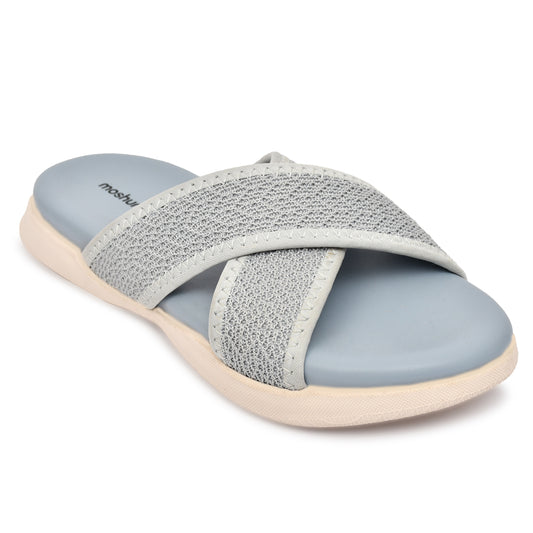 Moshun Women’s Criss Cross Sandals, (Grey)