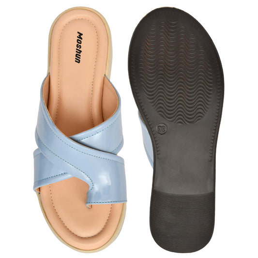 Moshun Women’s 2-Inch Wedge Heel Sandals, (Blue)