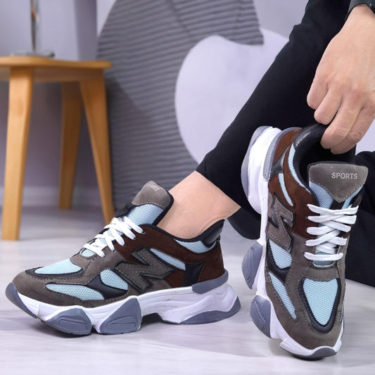 Moshun Men’s Chunky Sneakers (Brown)