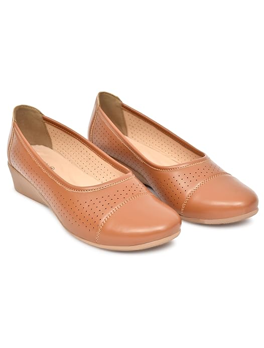 Moshun Women’s Closed Toe Belly Shoes, (Tan)