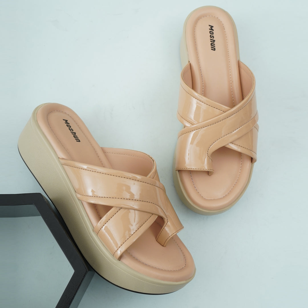 Moshun Women’s 2-Inch Wedge Heel Sandals, (Beige)