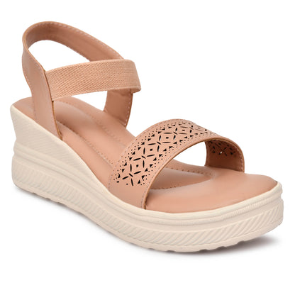 Moshun Women’s Wedge Heel Sandals, (Pink)