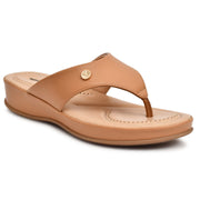 Moshun Women’s Matte Finish Orthopedic Flip-Flops, (Tan)
