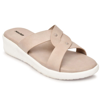 Moshun Women’s Open Toe Orthopedic Flat Sandals, (Peach)