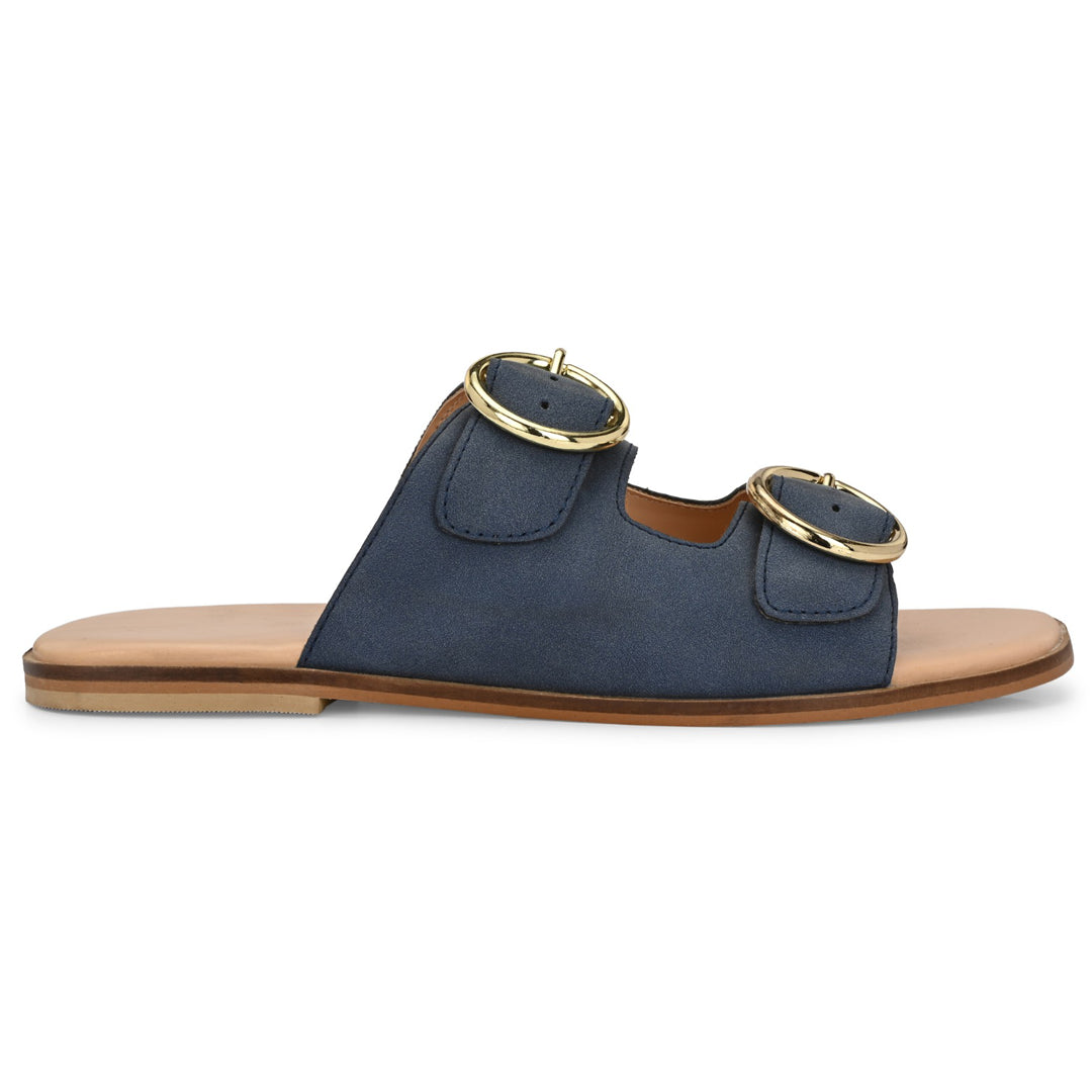 Moshun Women’s Fancy Orthopedic Flat Sandals, (Navy Blue)