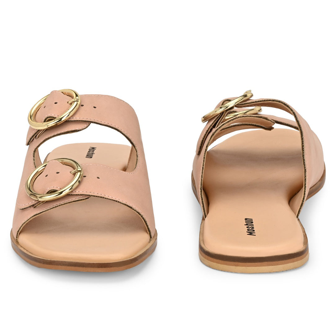 Moshun Women’s Fancy Orthopedic Flat Sandals, (Peach)
