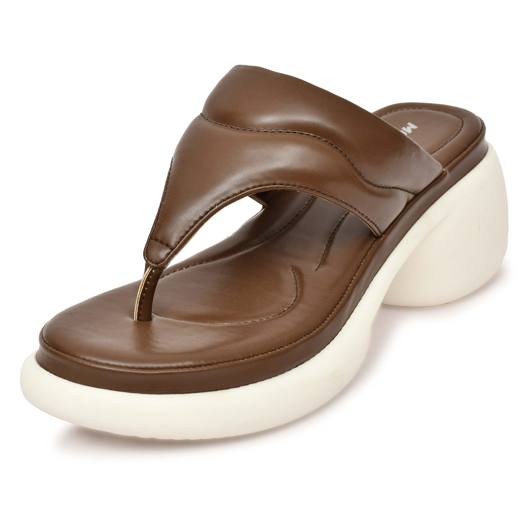 Moshun Women’s Thong Pattern Open Toe Wedge Heel Sandals, (Brown)