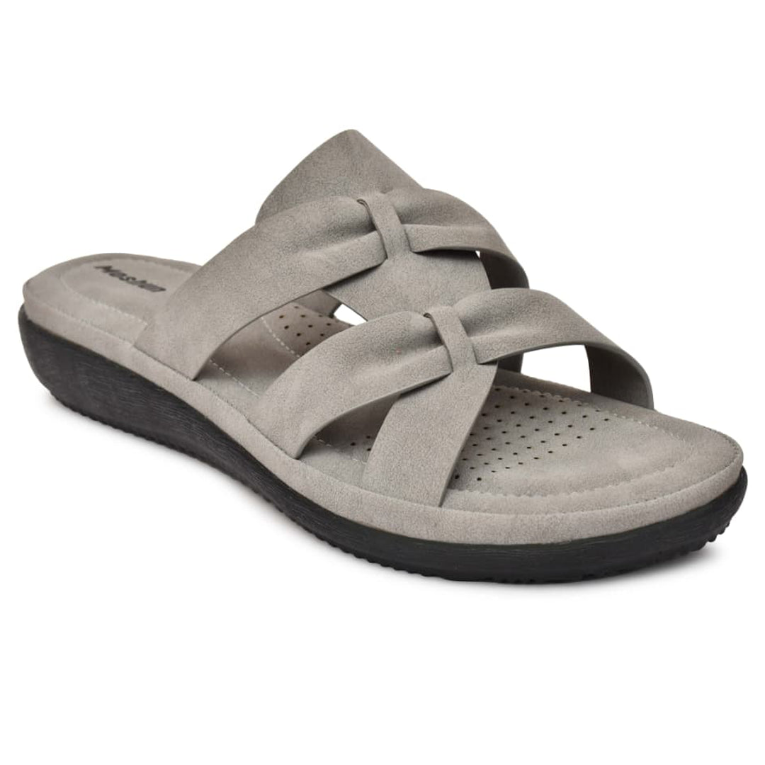 Moshun Women’s Criss Cross Matte Finish Sandals, (Grey)