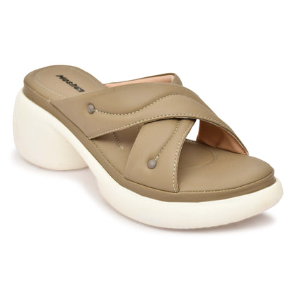Moshun Women’s Open Toe Wedge Heel Sandals, (Brown)