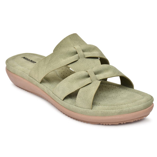 Moshun Women’s Criss Cross Matte Finish Sandals, (Olive)