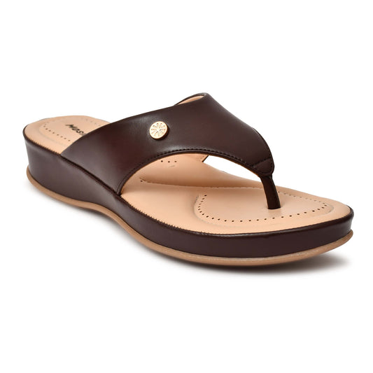 Moshun Women’s Matte Finish Orthopedic Flip-Flops, (Maroon)