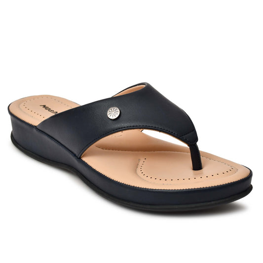 Moshun Women’s Matte Finish Orthopedic Flip-Flops, (Navy Blue)