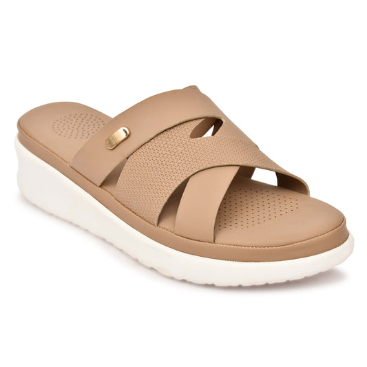 Moshun Women’s Open Toe Wedge Heel Sandals, (Beige)