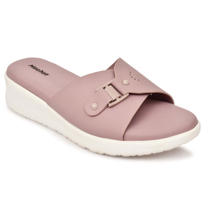 Moshun Women’s Adjustable Strap Open Toe Wedge Heel Sandals, (Peach)