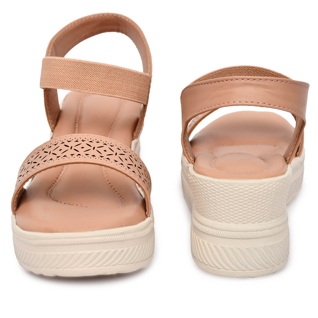 Moshun Women’s Wedge Heel Sandals, (Pink)