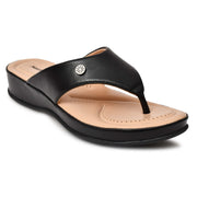Moshun Women’s Matte Finish Orthopedic Flip-Flops, (Black)
