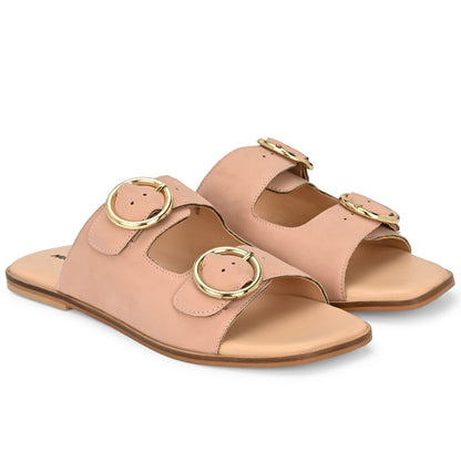 Moshun Women’s Fancy Orthopedic Flat Sandals, (Peach)