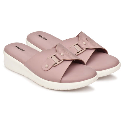 Moshun Women’s Adjustable Strap Open Toe Wedge Heel Sandals, (Peach)