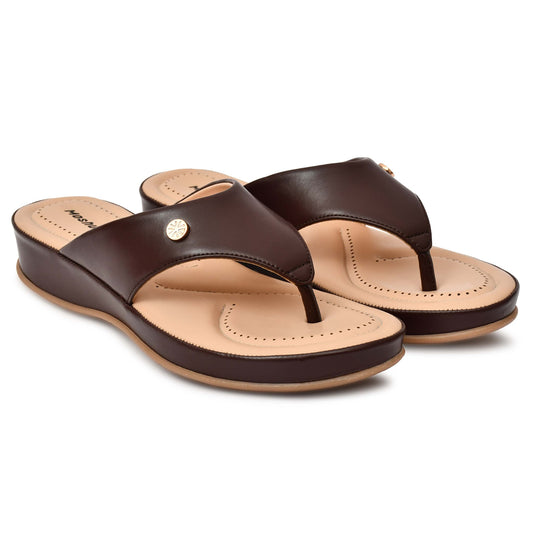 Moshun Women’s Matte Finish Orthopedic Flip-Flops, (Maroon)