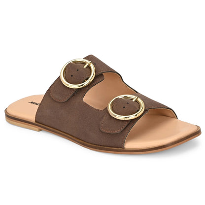 Moshun Women’s Fancy Orthopedic Flat Sandals, (Brown)