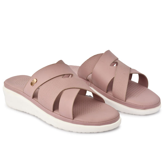 Moshun Women’s Open Toe Wedge Heel Sandals, (Peach)