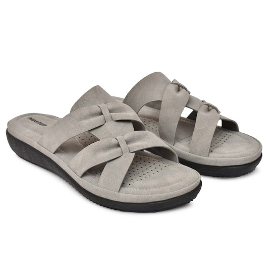 Moshun Women’s Criss Cross Matte Finish Sandals, (Grey)