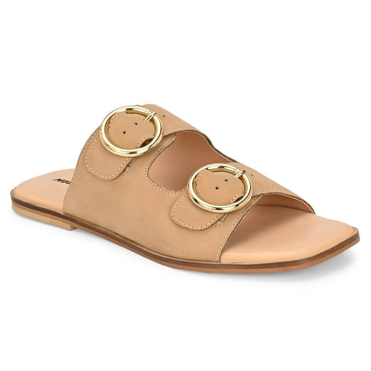 Moshun Women’s Fancy Orthopedic Flat Sandals, (Beige)