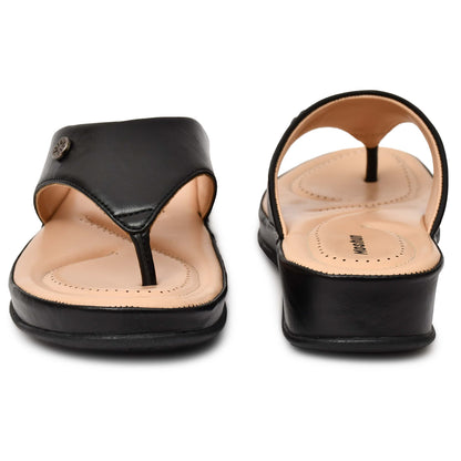 Moshun Women’s Matte Finish Orthopedic Flip-Flops, (Black)