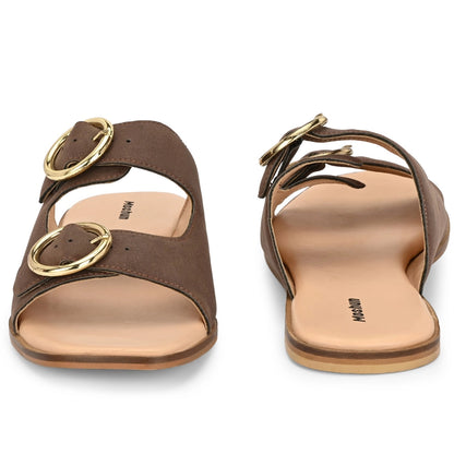 Moshun Women’s Fancy Orthopedic Flat Sandals, (Brown)