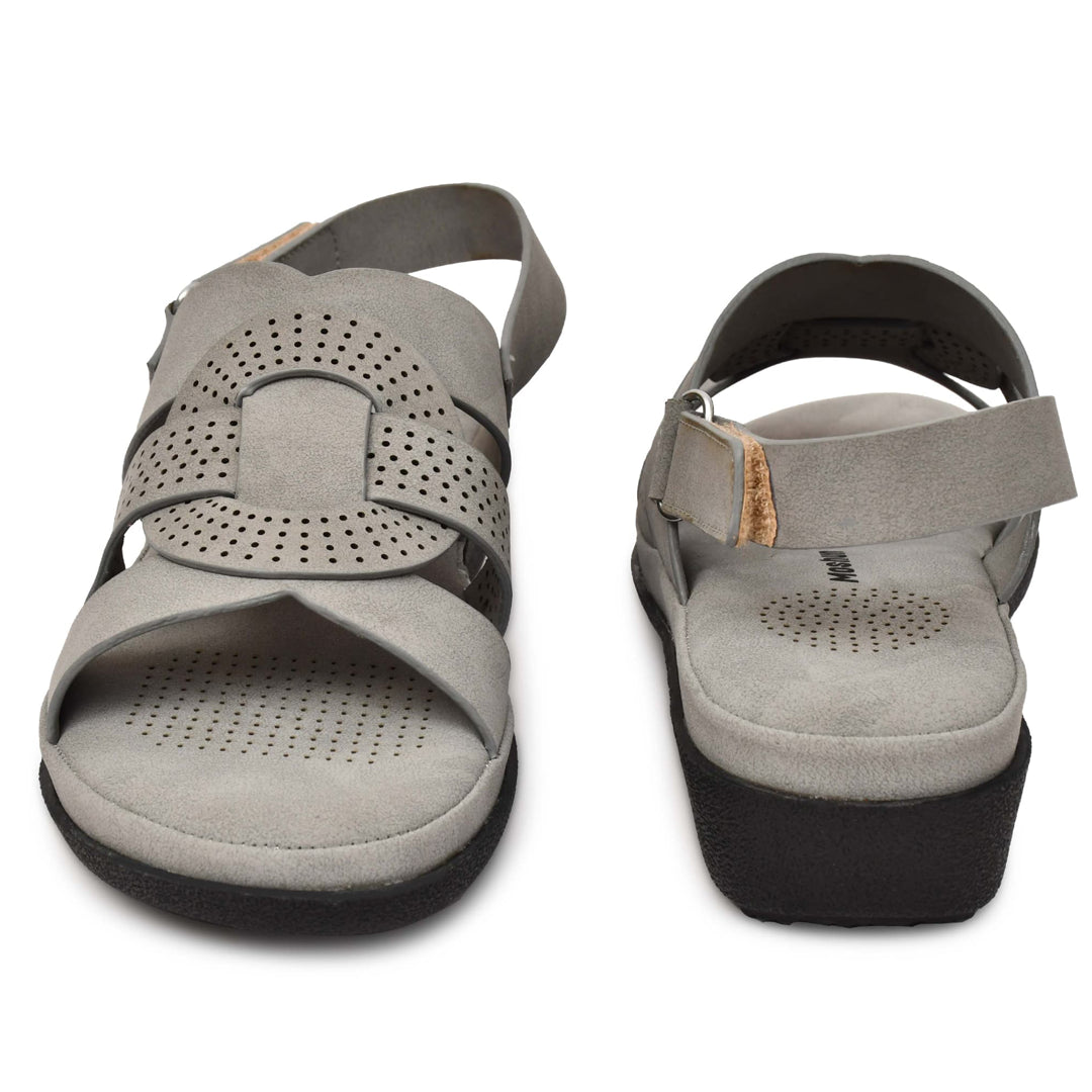 Moshun Women’s Criss Cross Matte Finish Ankle Strap Sandals, (Grey)
