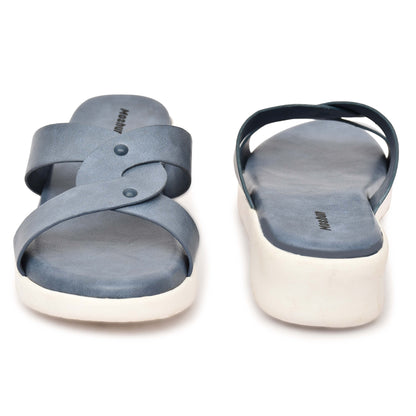 Moshun Women’s Open Toe Orthopedic Flat Sandals, (Blue)