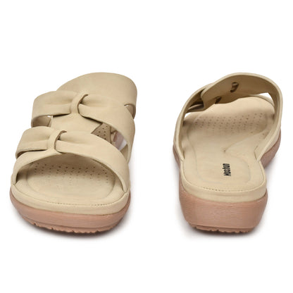 Moshun Women’s Criss Cross Matte Finish Sandals, (Beige)
