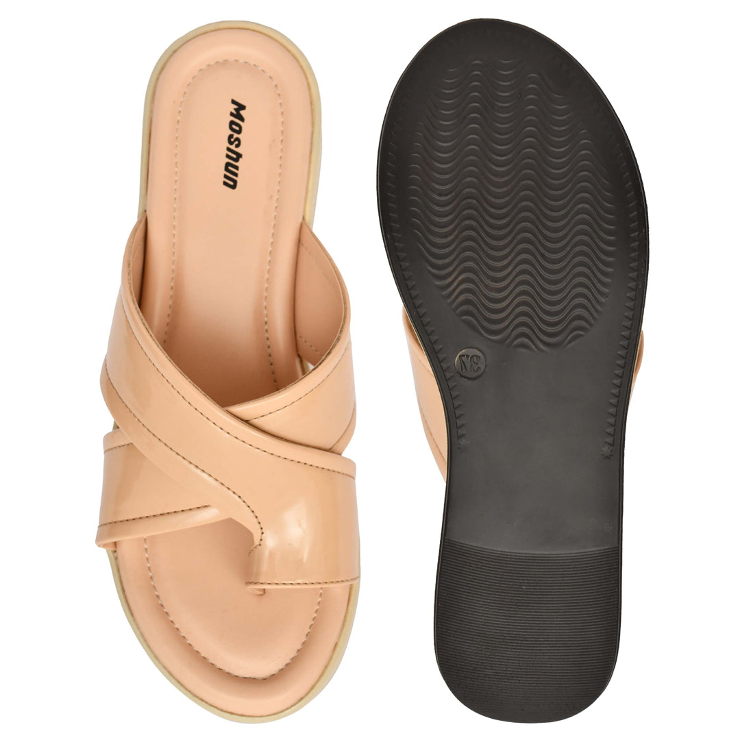 Moshun Women’s 2-Inch Wedge Heel Sandals, (Beige)