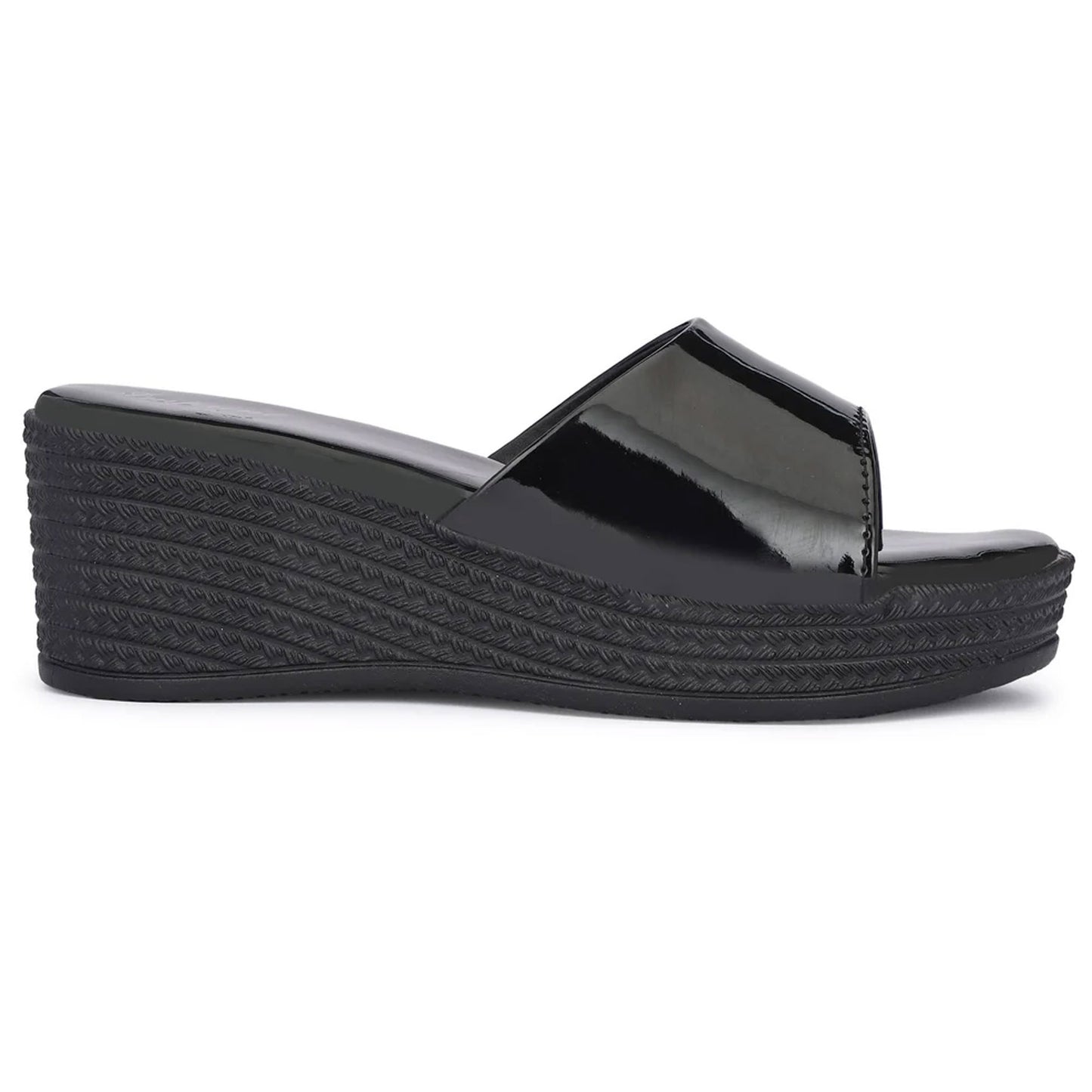 Glossy Wedge Heel Sandals