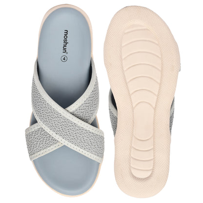 Moshun Women’s Criss Cross Sandals, (Grey)
