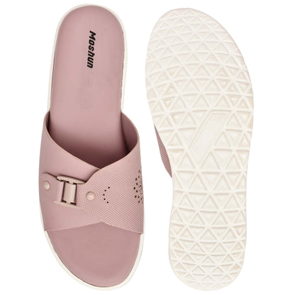 Moshun Women’s Adjustable Strap Open Toe Wedge Heel Sandals, (Peach)