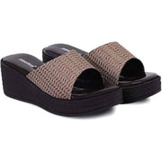 Moshun Women’s Glossy Wedge Heel Sandals, (Brown)