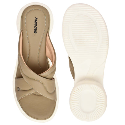 Moshun Women’s Open Toe Wedge Heel Sandals, (Brown)