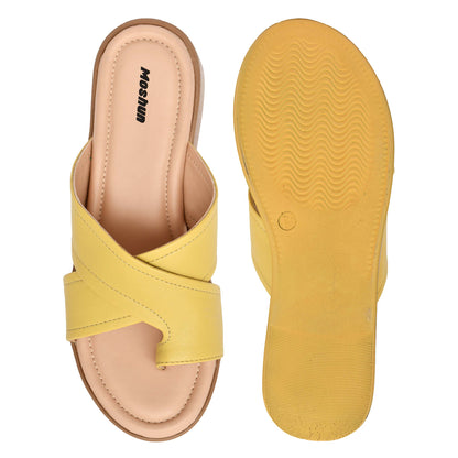 Moshun Women’s 2-Inch Wedge Heel Sandals, (Yellow)