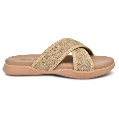 Moshun Women’s Criss Cross Sandals, (Beige)