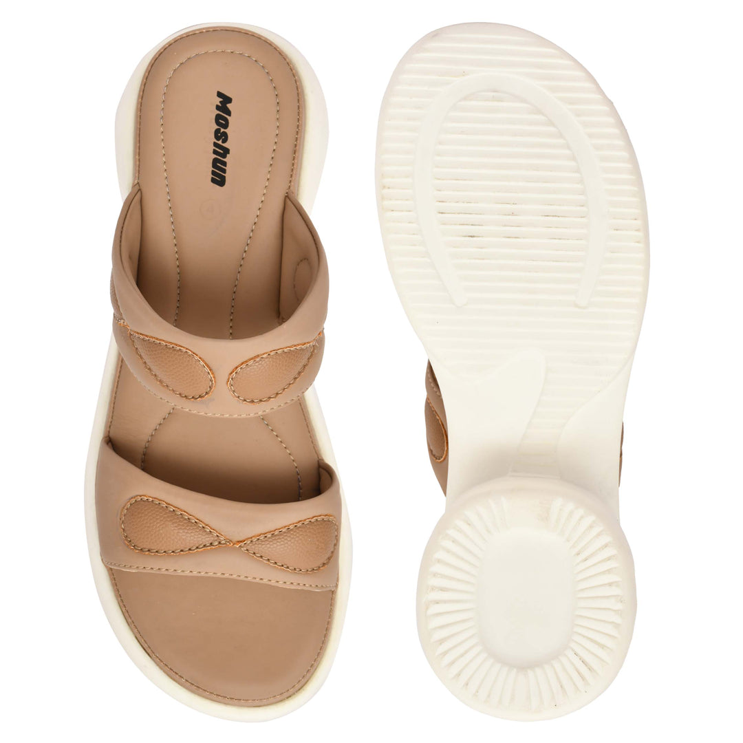 Moshun Women’s Open Toe Wedge Heel Sandals, (PCH)