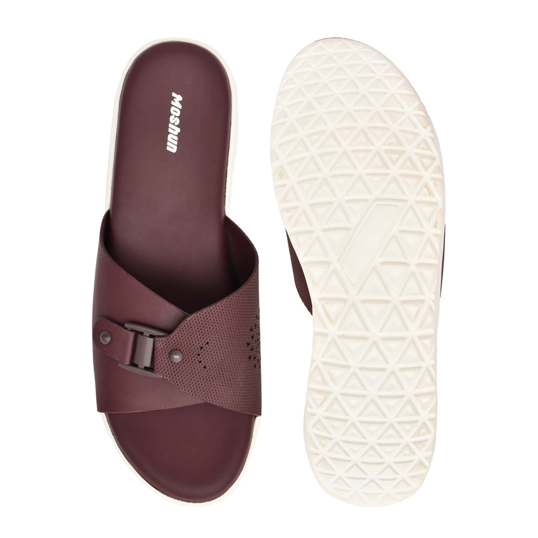 Moshun Women’s Adjustable Strap Open Toe Wedge Heel Sandals, (Maroon)