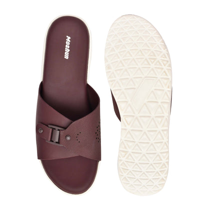 Moshun Women’s Adjustable Strap Open Toe Wedge Heel Sandals, (Maroon)