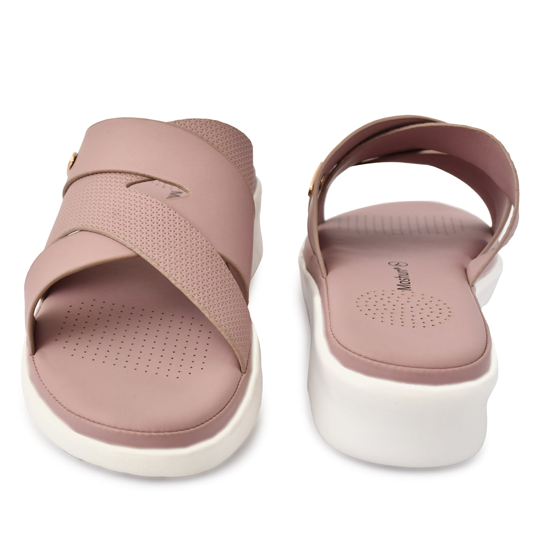 Moshun Women’s Open Toe Wedge Heel Sandals, (Peach)