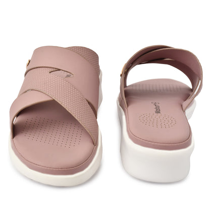 Moshun Women’s Open Toe Wedge Heel Sandals, (Peach)