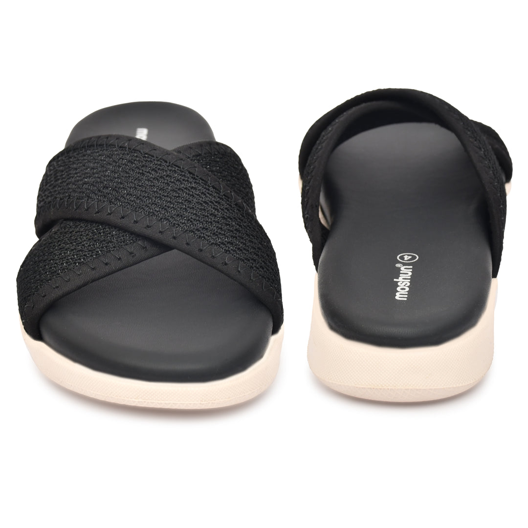 Moshun Women’s Criss Cross Sandals, (Black)