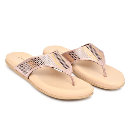 Moshun Women's Memory Foam Thong Flip-Flops, (Peach)