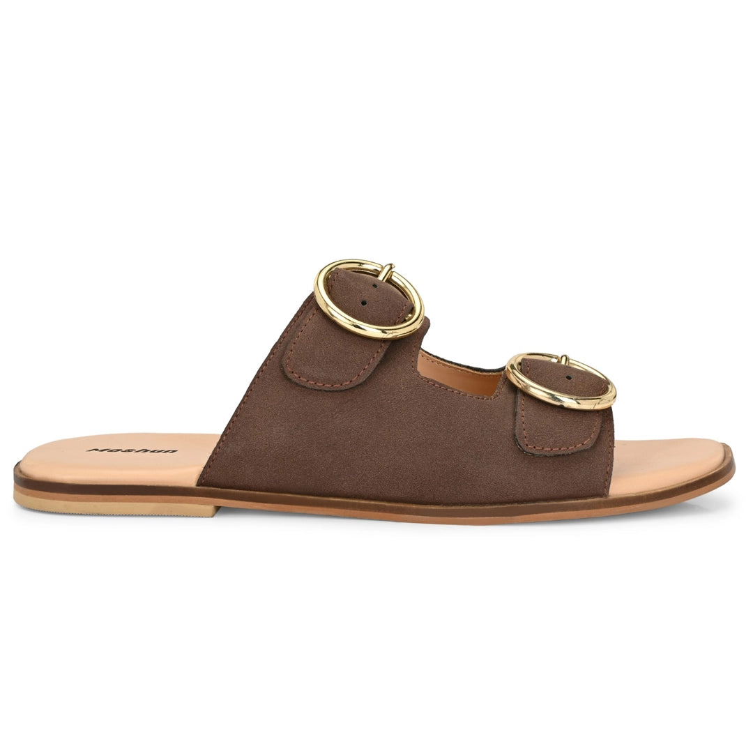 Moshun Women’s Fancy Orthopedic Flat Sandals, (Brown)