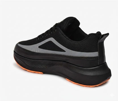 Moshun Men’s Lace-Up Casual Daily-Wear Shoes | Lightweight Polyfoam Cushioned Sneakers, (Black)