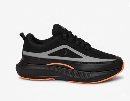 Moshun Men’s Lace-Up Casual Daily-Wear Shoes | Lightweight Polyfoam Cushioned Sneakers, (Black)